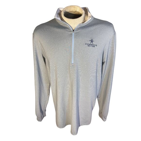 Straight Down Men’s Large Cowboys Golf Club 1/4 Zip Pullover Blue Gray Stretch - Picture 1 of 10